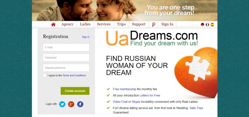 – uadreams.com start page